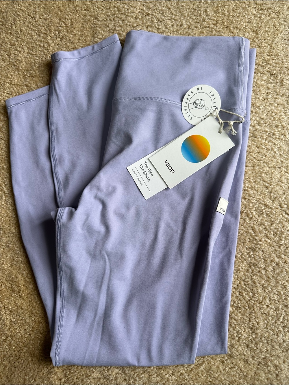 NWT Vuori AllTheFeels Leggings in Lavender Mist Size Large